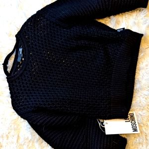 New with tags love Moschino black knitted cropped sweater
